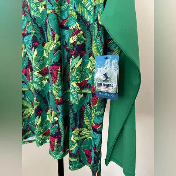 🎁NWT!🎁 Reel Legends Men’s 2XL Performance Long Sleeve Tropical Print - Picture 7 of 12